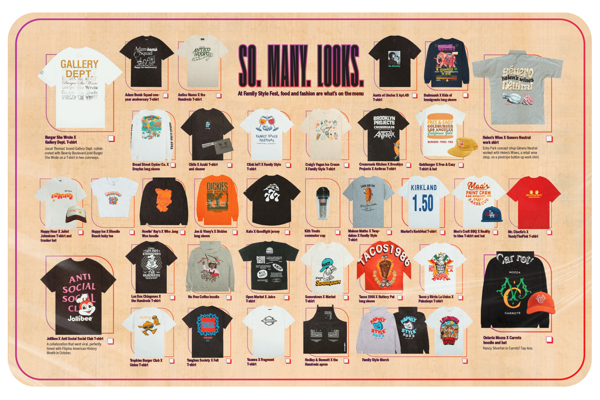 Family Style Fest menu as L.A. fashion lookbook - Los Family Style Fest menu as L.A. fashion lookbook - Los